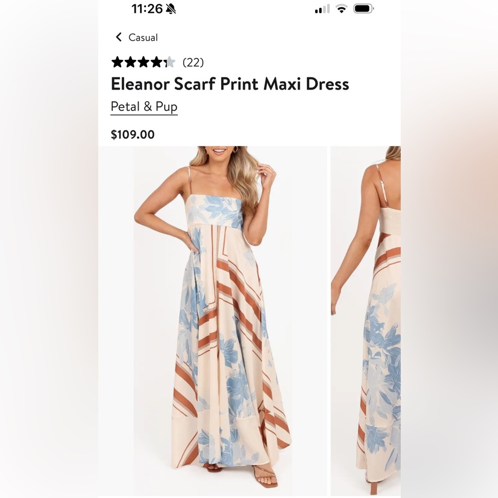 Petal & Pup Blue and Brown Maxi Sundress
